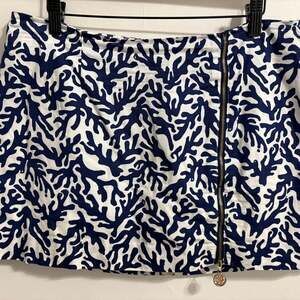 Lilly Pulitzer Auden Treasure Navy & White Coral Reef Print Skirt 10